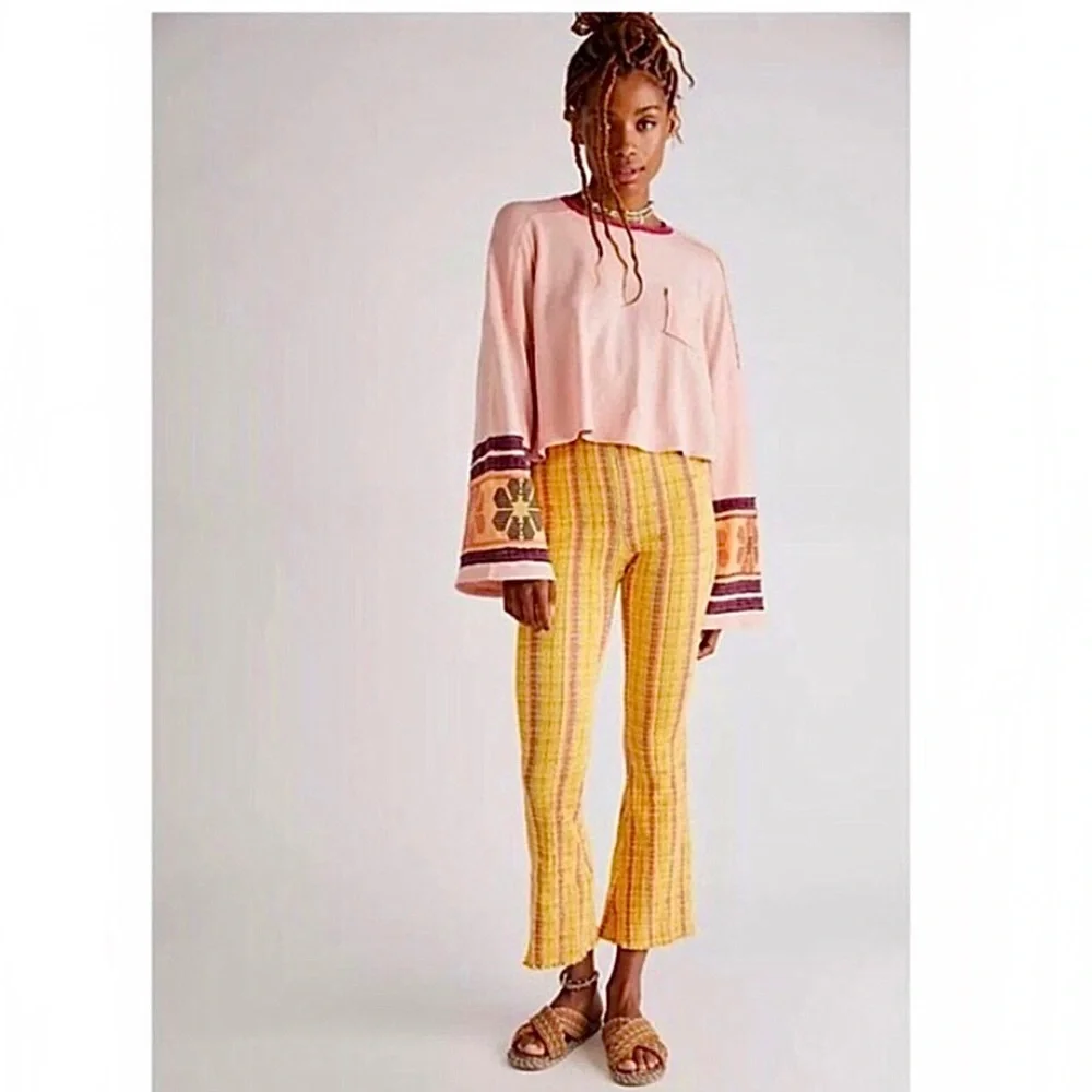 Free People Embroidered Boho Top HTF